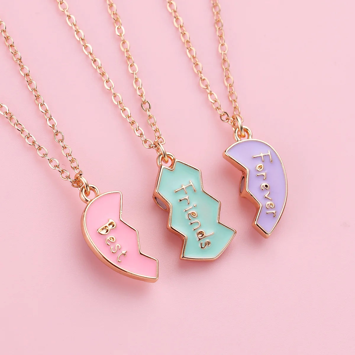 TrioBond Magnetic Heart Necklace Set (3 Besties)