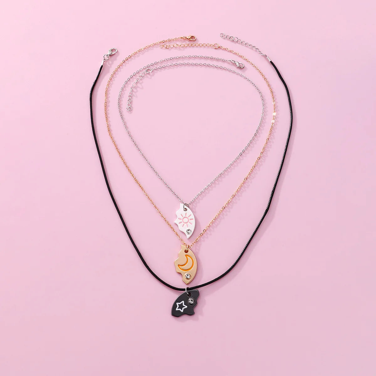 Sun Moon Star Trio Necklace