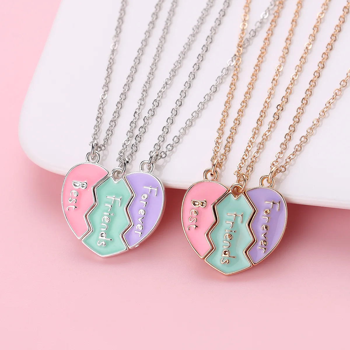 TrioBond Magnetic Heart Necklace Set (3 Besties)