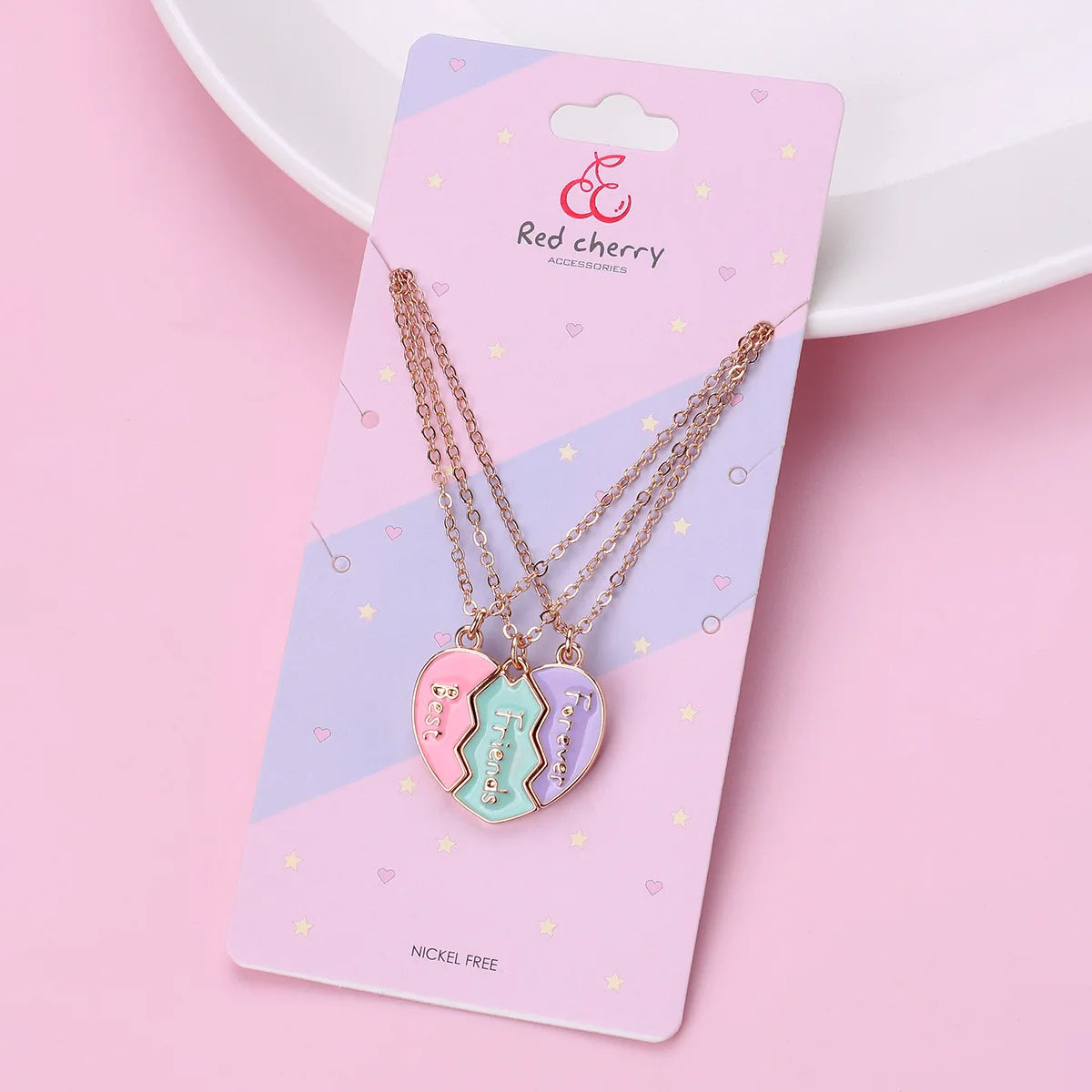 TrioBond Magnetic Heart Necklace Set (3 Besties)