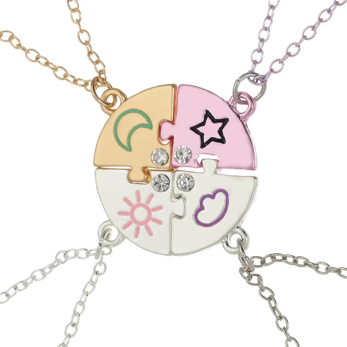 Celestial Circle 4-Piece Besties Necklace Set